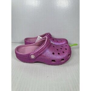 Crocs Classic Iridescent Pink Purple Glitter Clogs Womens Size 7 / Men’s 5 NEW